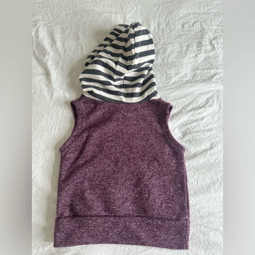 Set of hooded sleeveless sweatshirt and pants size 6-12 months